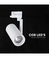 V-Tac 30W Spot de rail triphasé CCT - Zoomable 25°-50°, blanc