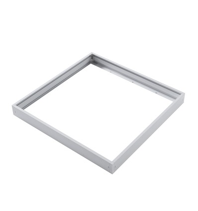 Cadre pour dalle LED 60x60 - Kit montage rapide, coins plastique, bord blanc, 62mm
