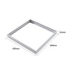 Cadre pour dalle LED 60x60 - Kit montage rapide, coins plastique, bord blanc, 62mm