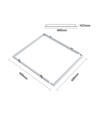 Cadre d'encastrement pour dalle LED 60x60 - Compatible Troldtekt sans adaptation, bord blanc