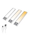 Lampe de placard LED 20cm 1,5W avec détecteur - Argent, rechargeable, IP20