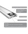 Lampe de placard LED 20cm 1,5W avec détecteur - Argent, rechargeable, IP20