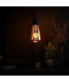 E27 6W LED filament pære - ST64, 800lm, amber glas, 2700K, varm hvid