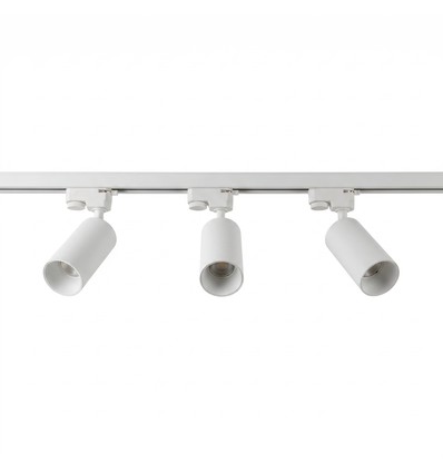 Kit rail 1 phase BASIC - 1m, Blanc, 3 spots, GU10, sans ampoule