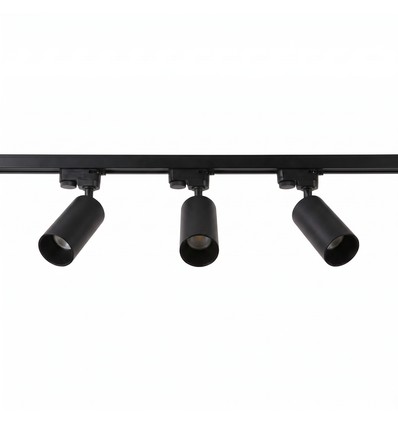 Kit rail 1 phase BASIC - 1m, Noir, 3 spots, GU10, sans ampoule