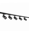 Kit rail triphasé BASIC - 2m, noir, 5 spots, GU10, sans source lumineuse
