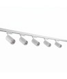 Kit rail 3 phases BASIC - 2m, Blanc, 5 spots, GU10, sans ampoule