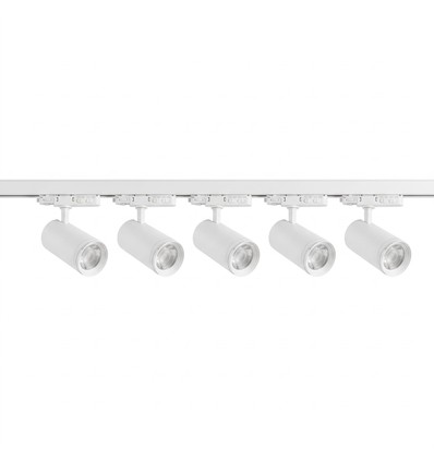 Kit rail triphasé ZoomCCT - 2m, Blanc, 5 spots, source lumineuse incl.