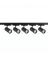 Kit rail triphasé ZoomCCT - 2m, noir, 5 spots, source lumineuse incl.