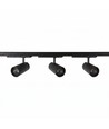 Kit rail 3 phases ProCCT - 1m, noir, 3 spots, source lumineuse incl.