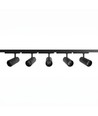 Kit rail triphasé ProCCT - 2m, noir, 5 spots, source lumineuse incluse