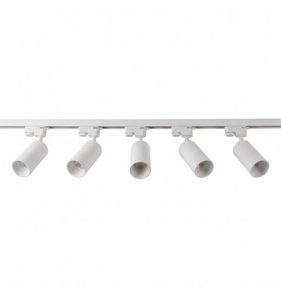 Kit rail triphasé BASIC - 2m, Blanc, 5 spots, GU10, sans ampoule