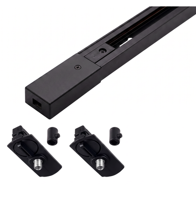 Kit rail PENDEL monophasé - 1m, noir, 2 douilles