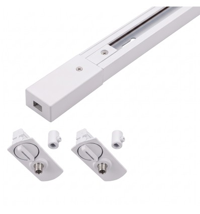 Kit rail PENDEL monophasé - 1m, blanc, 2 douilles