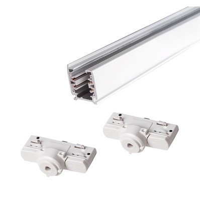 Kit rail PENDEL triphasé - 1m, blanc, 2 douilles