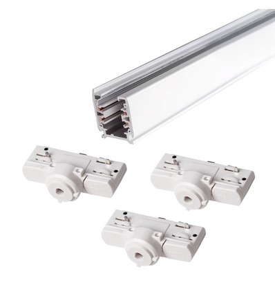 Kit rail PENDEL triphasé - 2m, Blanc, 3 Douilles