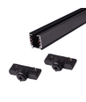Kit rail PENDEL triphasé - 1m, noir, 2 douilles