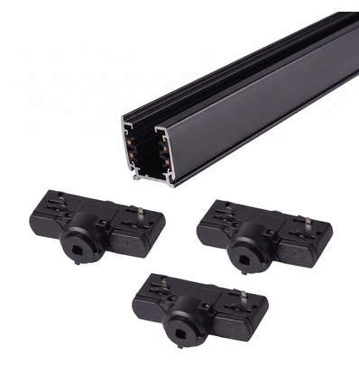 Kit rail PENDEL triphasé - 2m, noir, 3 douilles