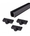 Kit rail PENDEL triphasé - 2m, noir, 3 douilles