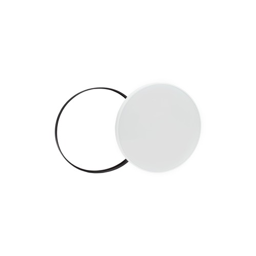 Plafonnier LED 18W - Ø25cm, Hauteur : 5,2cm, Bord blanc, avec anneau noir inclus