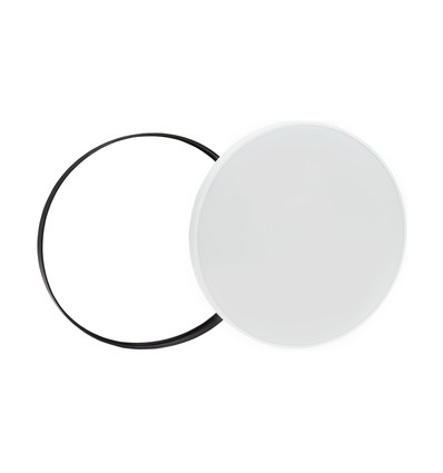Plafonnier LED 18W - Ø25cm, Hauteur : 5,2cm, Bord blanc, avec anneau noir inclus