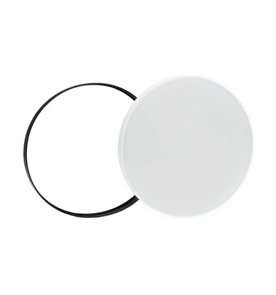Plafonnier LED 24W - Ø32cm, hauteur : 5,2cm, bord blanc, avec anneau noir inclus