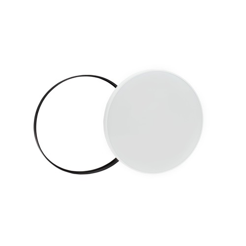 Plafonnier LED 32W - Ø38cm, hauteur : 5,2cm, bord blanc, avec anneau noir inclus