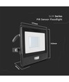 Projecteur LED 30W avec détecteur - Puce LED Samsung