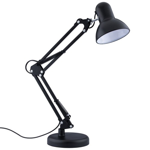 Lampe Architecte Classique Noire - Incl. pied et pince de table, Douille E27, Sans source lumineuse