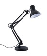 Lampe Architecte Classique Noire - Incl. pied et pince de table, Douille E27, Sans source lumineuse