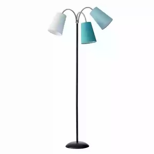 Lampadaire E14 Salsa de Nielsen Light en noir, aqua et bleu clair
