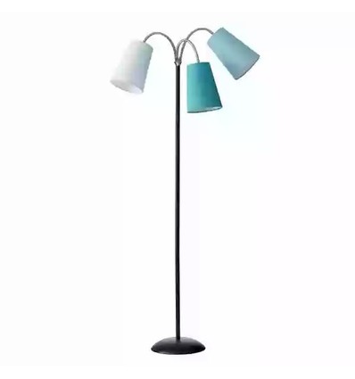 Lampadaire E14 Salsa de Nielsen Light en noir, aqua et bleu clair