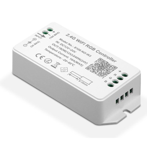 Contrôleur RGB WiFi - Tuya Smart/Smart Life, sans télécommande, compatible Google Home/Alexa, 12V (120W), 24V (240W)