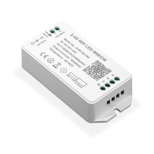 Contrôleur WiFi CCT - Tuya Smart/Smart Life, sans télécommande, compatible Google Home/Alexa, 12V (120W), 24V (240W)
