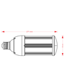 Ampoule LED E27/E40 50W VEGA50 - Verre dépoli, blanc chaud