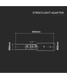 Support réglable V-Tac pour lampes de rue - Ø62mm / Ø60mm