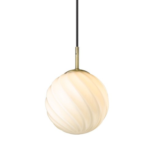 Halo Design - Suspension Twist, Boule Ø15 Opale / Laiton