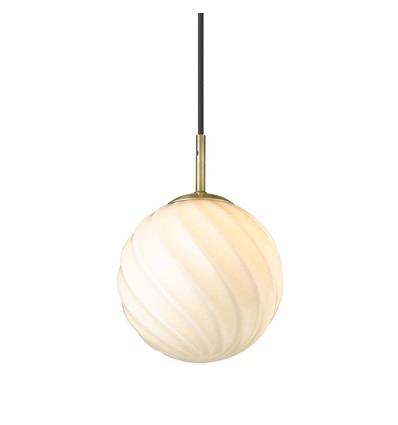 Halo Design - Suspension Twist, Boule Ø15 Opale / Laiton
