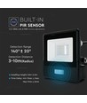 Projecteur LED 10W - IP65, avec détecteur, puce LED Samsung