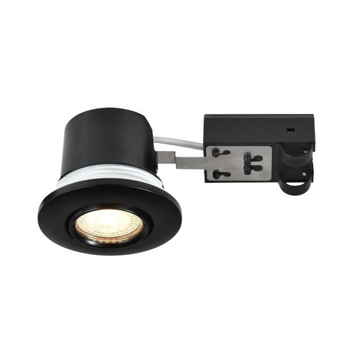 Spot encastrable GU10 Nordlux Umberto - Noir, IP44, certifié pour contact avec isolant