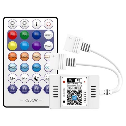 Contrôleur RGBW Smart Home - Compatible avec Google Home, Alexa et smartphones, 12V (144W), 24V (288W)
