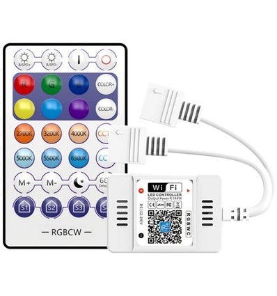 Contrôleur RGBW Smart Home - Compatible avec Google Home, Alexa et smartphones, 12V (144W), 24V (288W)