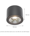 Plafonnier LED Chloe - GU10, AR111, orientable, source lumineuse non incluse
