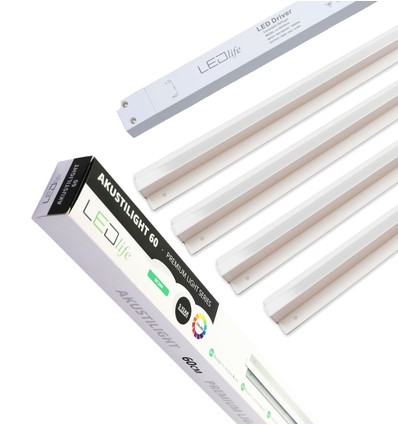 Kit rail LED Troldtekt dimmable 4x120 cm - Encastré, Triac dimmable