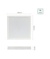 Plafonnier LED 24W - 29 x 29cm, hauteur : 3,8cm, bord blanc