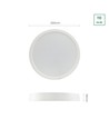 Plafonnier LED 24W - Ø29cm, hauteur : 3,8cm, bordure blanche