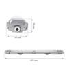 Réglette LED double Limea T8 60cm 18W - IP65 étanche, incl. 2x9W tubes LED