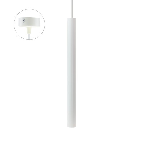 Chloe Slim GU11 - Base 250V IP20 40x500+1m Câble, Blanc, Angle de faisceau réglable, Sans source lumineuse