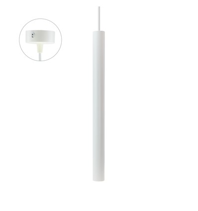 Chloe Slim GU11 - Base 250V IP20 40x500+1m Câble, Blanc, Angle de faisceau réglable, Sans source lumineuse