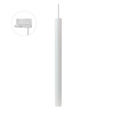 Suspension GU11 CHLOE Slim pour rail triphasé - 250V, Blanc, Sans source lumineuse, IP20, 40x500+1m de câble